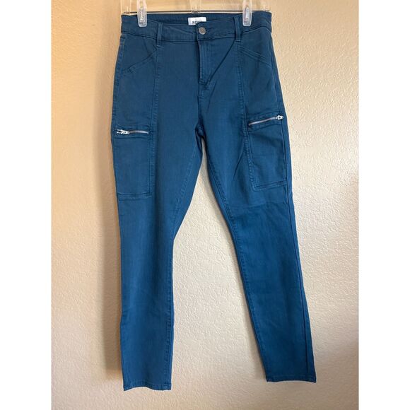 Pistola Hannah Cargo Zip Jeans Blue Stretch Mid Rise Size 28 - Picture 1 of 6